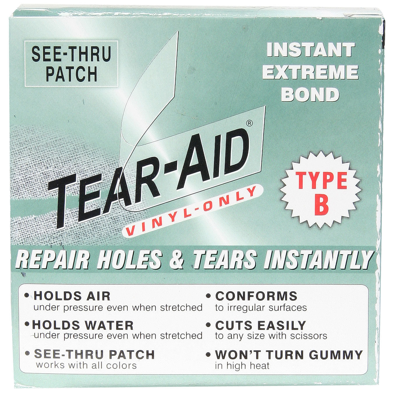 Tear-Aid Type A Fabric Repair See-Thru Tape Patch Kit 