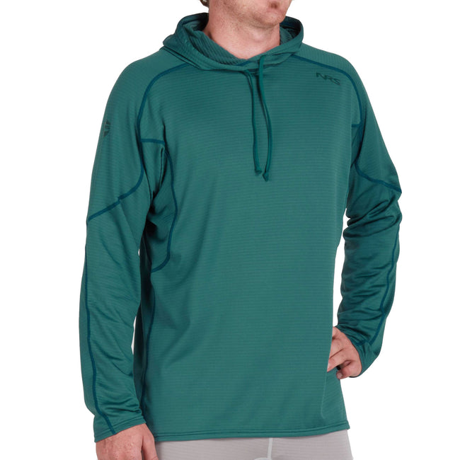 NRS Men's Lightweight Hoodie in Mediterranea model frontcrop