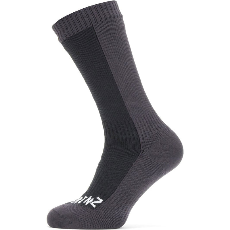 SealSkinz Waterproof Cold Weather Mid Length Sock in Black/Grey angle