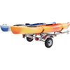 Malone EcoLight 2-Boat V-Rack Kayak Trailer Package with kayak loaded back