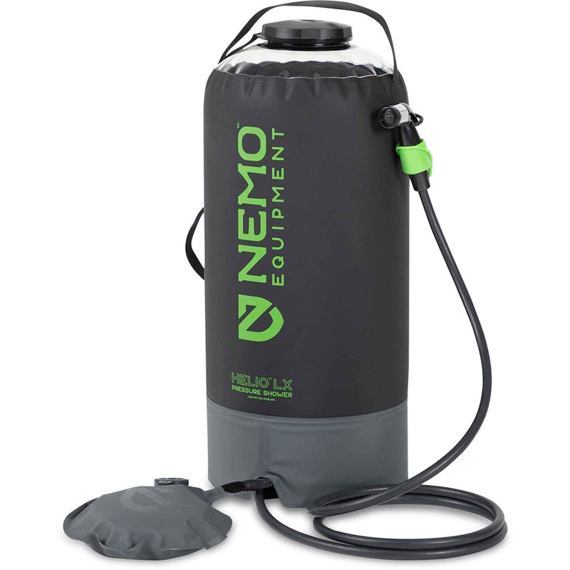 Nemo Helio LX Pressurized Camp Shower in Black/Apple Green front