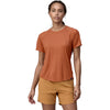 Patagonia Women's Capilene Cool Trail Short Sleeve Shirt in Sienna Clay model front