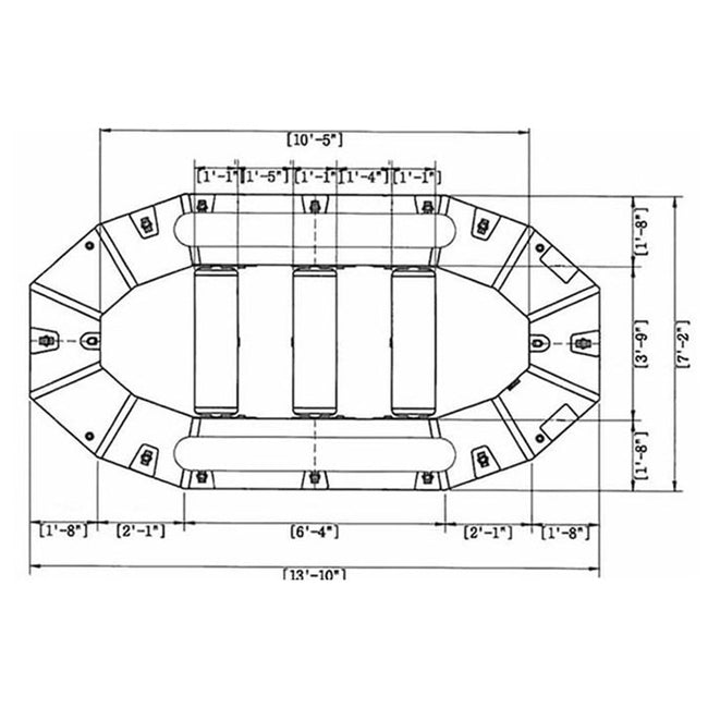 Star Inflatables Starlite 14 Standard Floor Raft diagram